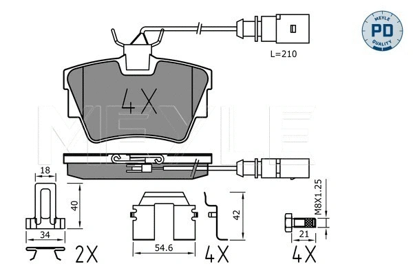 Brake Pad Set, disc brake (025 232 2416-1/PD)