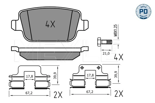 Brake Pad Set, disc brake (025 245 3716/PD)