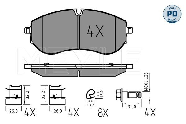 Brake Pad Set, disc brake (025 224 9320/PD)