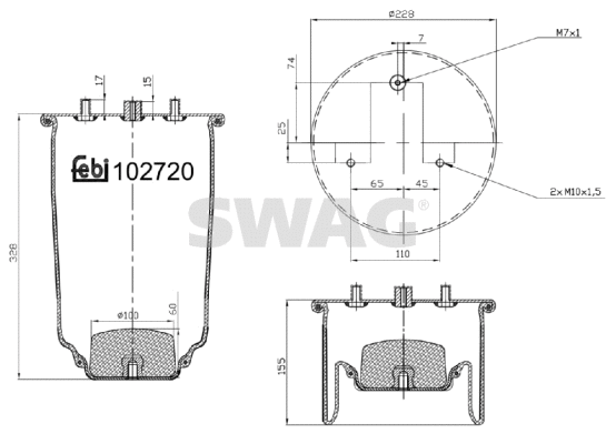 Bellow, air suspension (37 10 2720)