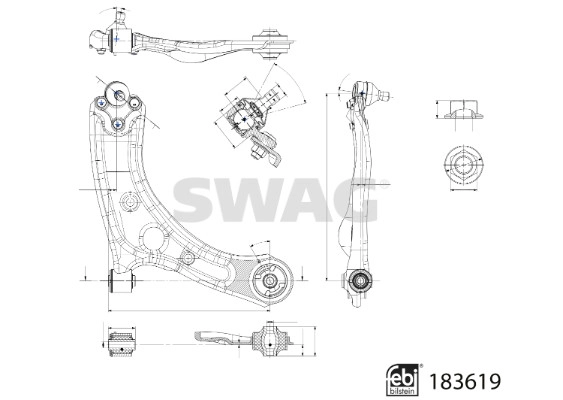 Control/Trailing Arm, wheel suspension (33 10 9090)