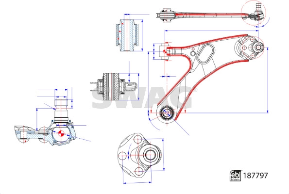 Control/Trailing Arm, wheel suspension (33 11 0539)