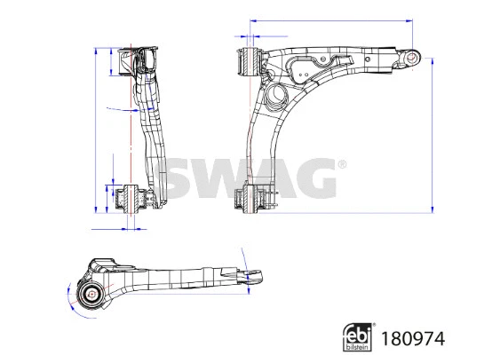 Control/Trailing Arm, wheel suspension