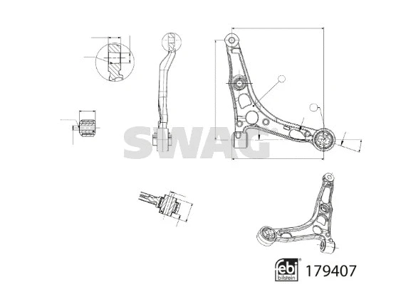 Control/Trailing Arm, wheel suspension