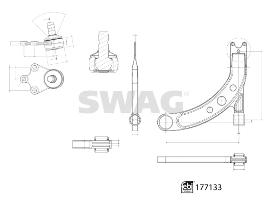 Control/Trailing Arm, wheel suspension