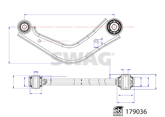 Control/Trailing Arm, wheel suspension