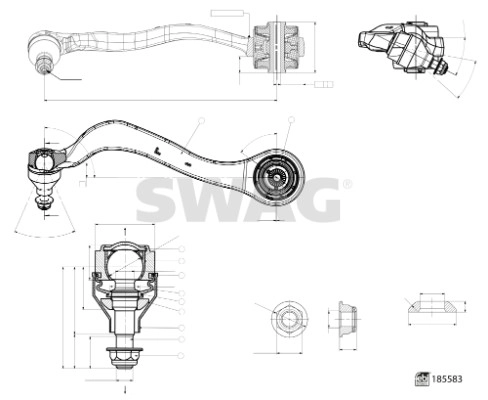 Control/Trailing Arm, wheel suspension (33 10 9987)