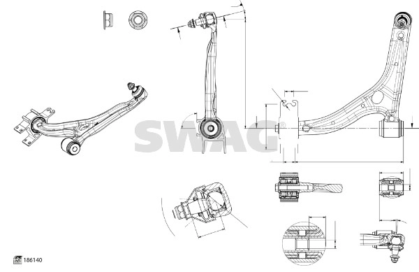 Control/Trailing Arm, wheel suspension (33 11 0265)