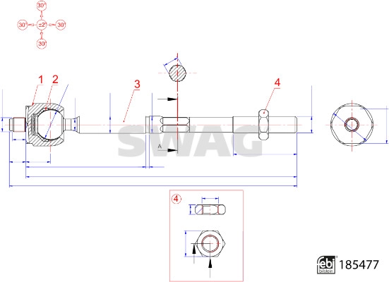 Inner Tie Rod (33 10 9939)