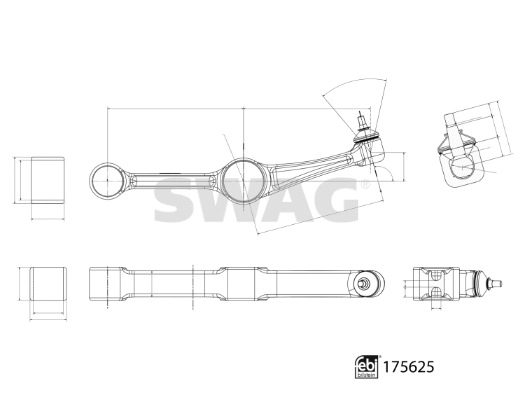 Control/Trailing Arm, wheel suspension