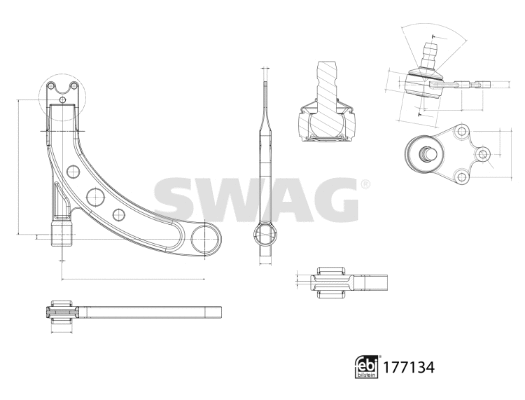 Control/Trailing Arm, wheel suspension