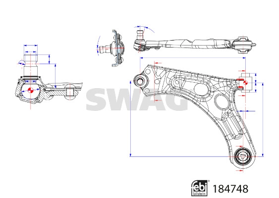 Control/Trailing Arm, wheel suspension (33 10 9546)