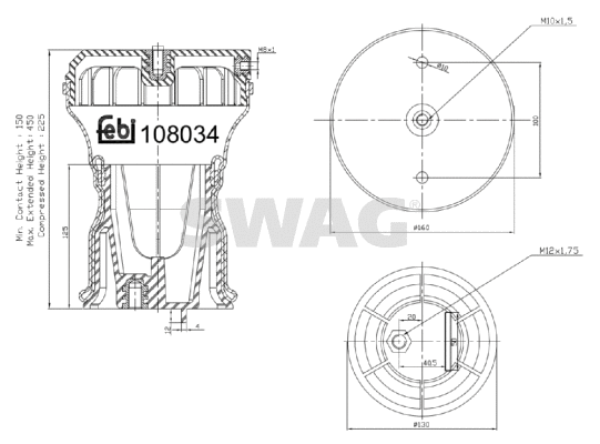 Bellow, air suspension (37 10 8034)