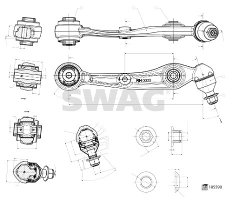 Control/Trailing Arm, wheel suspension (33 10 9992)