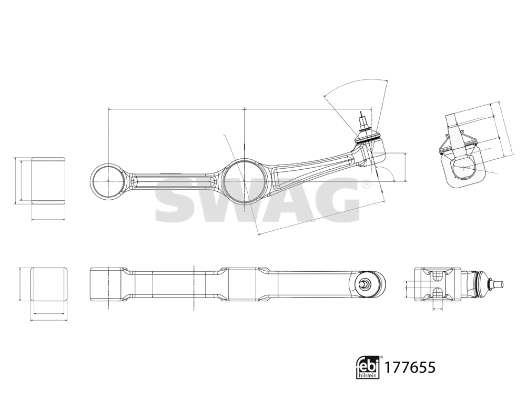 Control/Trailing Arm, wheel suspension