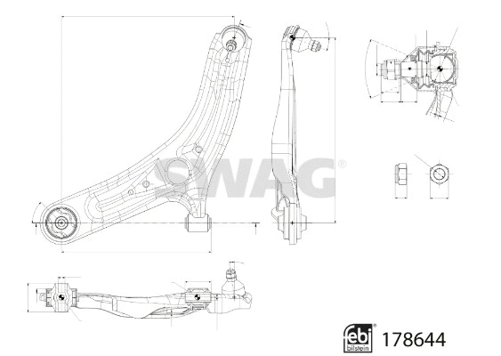 Control/Trailing Arm, wheel suspension