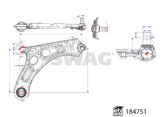 Control/Trailing Arm, wheel suspension (33 10 9547)