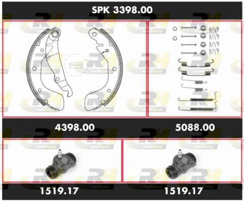 Brake Kit, drum brake (SPK 3398.00)
