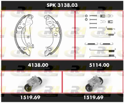 Brake Kit, drum brake (SPK 3138.03)