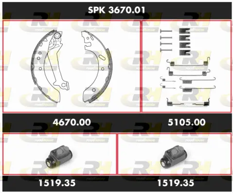 Brake Kit, drum brake (SPK 3670.01)
