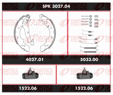 Brake Kit, drum brake (SPK 3027.04)