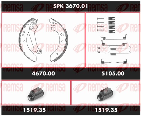Brake Kit, drum brake (SPK 3670.01)