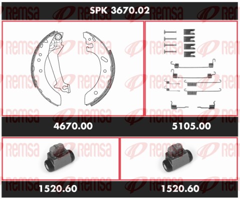 Brake Kit, drum brake (SPK 3670.02)