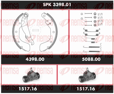 Brake Kit, drum brake (SPK 3398.01)