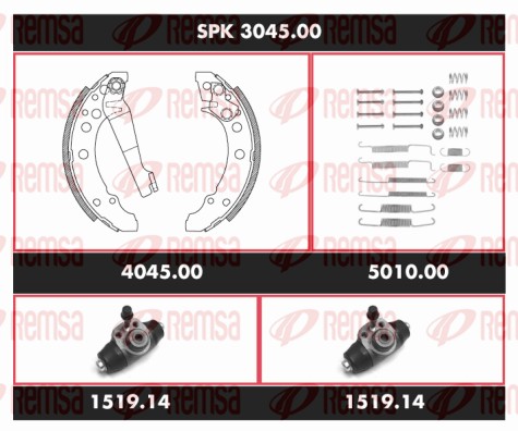 Brake Kit, drum brake (SPK 3045.00)