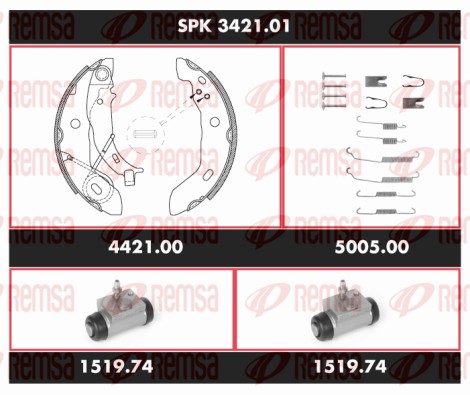 Brake Kit, drum brake (SPK 3421.01)