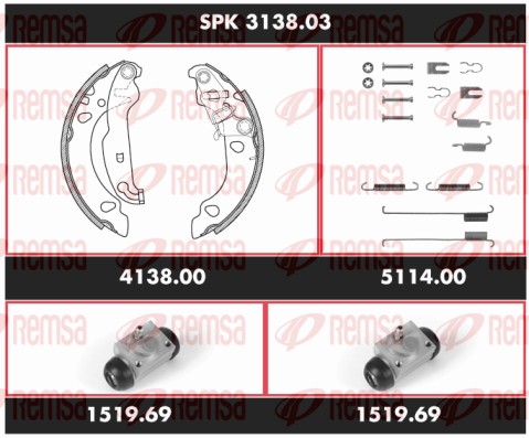 Brake Kit, drum brake (SPK 3138.03)