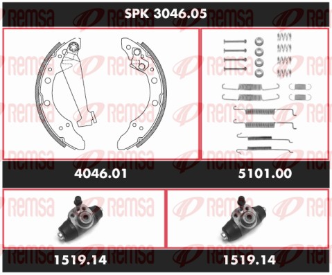 Brake Kit, drum brake (SPK 3046.05)