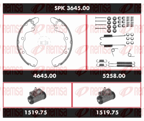 Brake Kit, drum brake (SPK 3645.00)