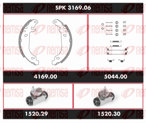 Brake Kit, drum brake (SPK 3169.06)