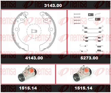 Brake Kit, drum brake (3143.00)