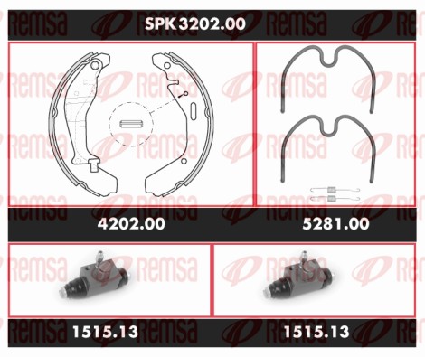 Brake Kit, drum brake (SPK 3202.00)