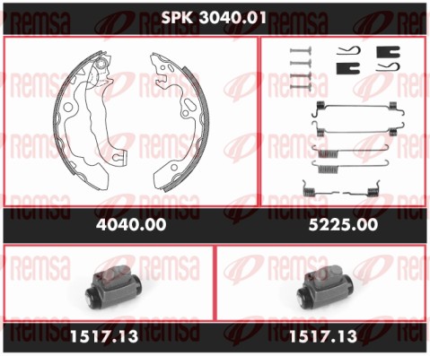 Brake Kit, drum brake (SPK 3040.01)