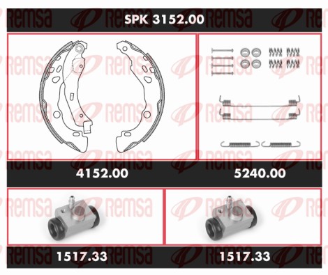 Brake Kit, drum brake (SPK 3152.00)