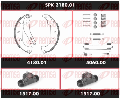 Brake Kit, drum brake (SPK 3180.01)