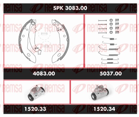Brake Kit, drum brake (SPK 3083.00)