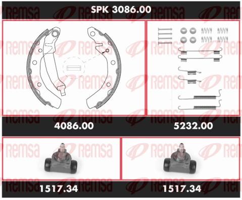 Brake Kit, drum brake (SPK 3086.00)