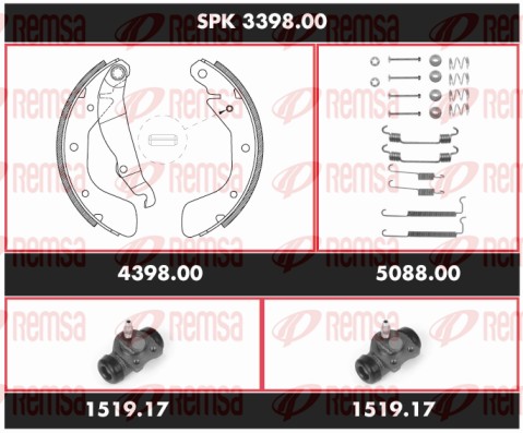 Brake Kit, drum brake (SPK 3398.00)
