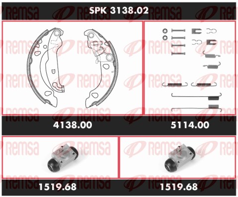 Brake Kit, drum brake (SPK 3138.02)