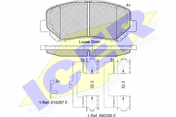 Brake Pad Set, disc brake (182196-200)