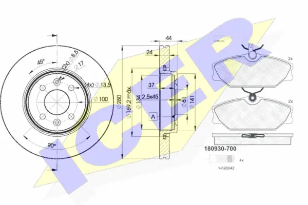 Brake Kit, disc brake (30930-7829)