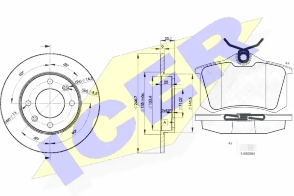 Brake Kit, disc brake (30697-4746)