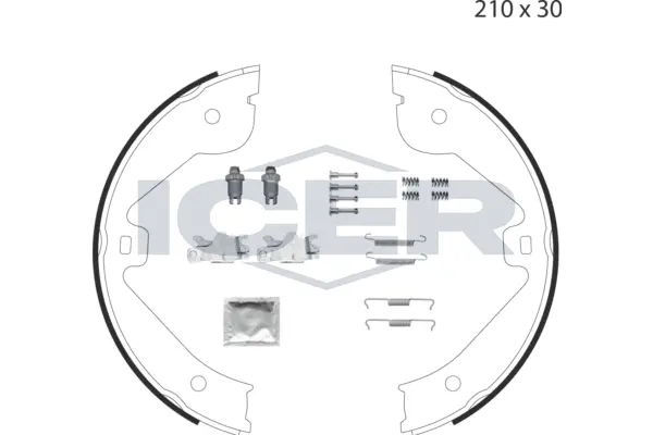 Brake Shoe Set, parking brake (79PB4028 C)