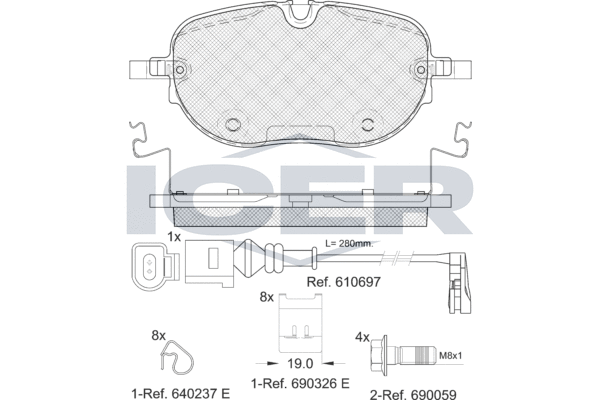 Brake Pad Set, disc brake (EV2390)