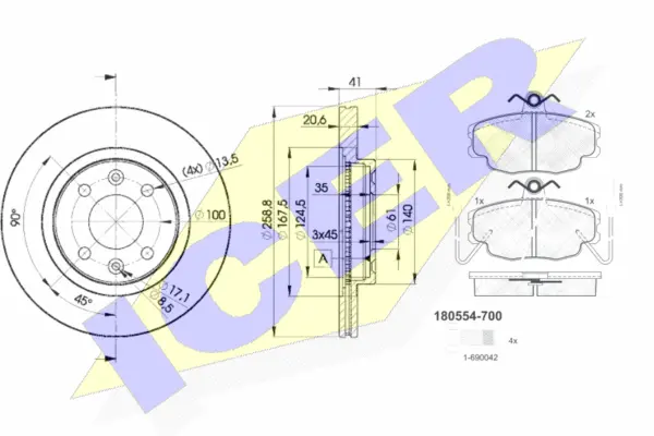 Brake Kit, disc brake (30554-3550)