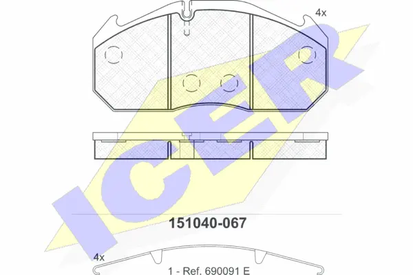 Brake Pad Set, disc brake (151040-067)